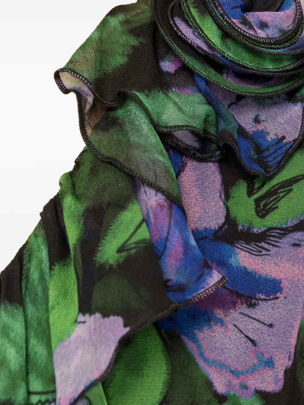 NISSA Jurk met bloemenpatch Zwart