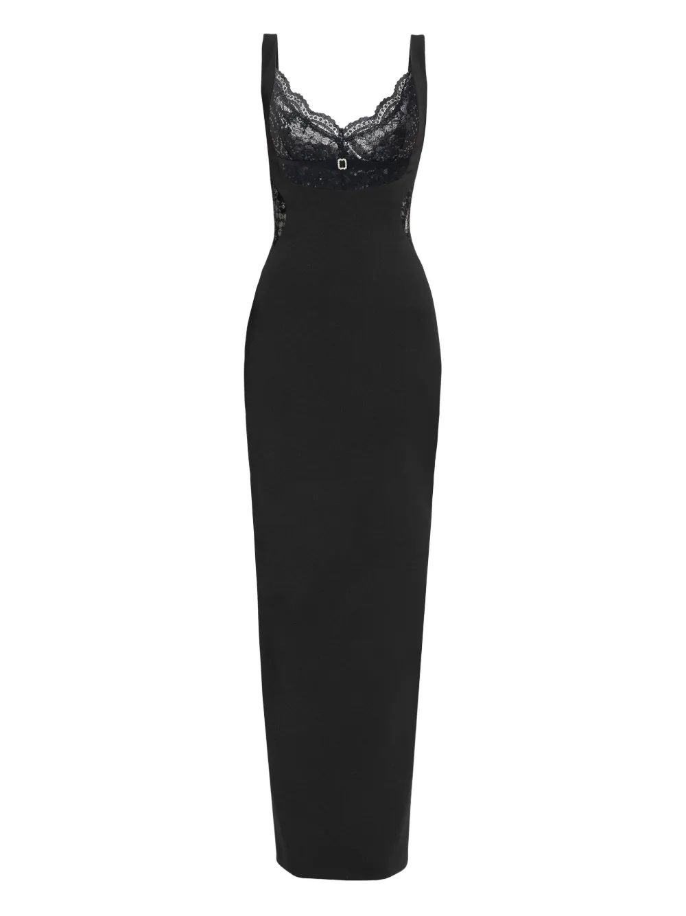 NISSA lace sequin maxi dress - Nero