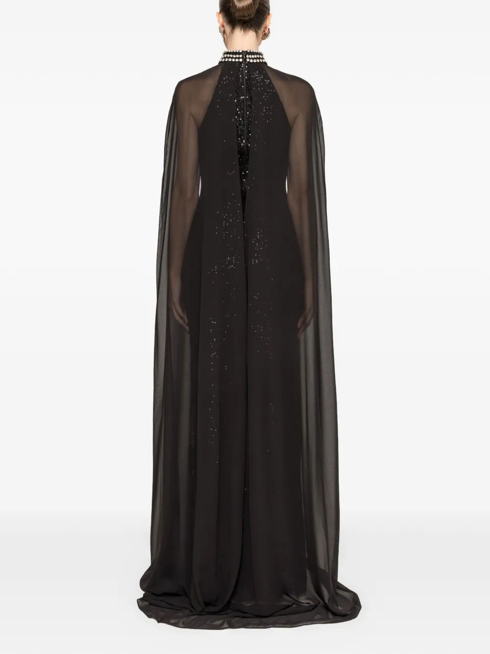 Sequined Cape Gown