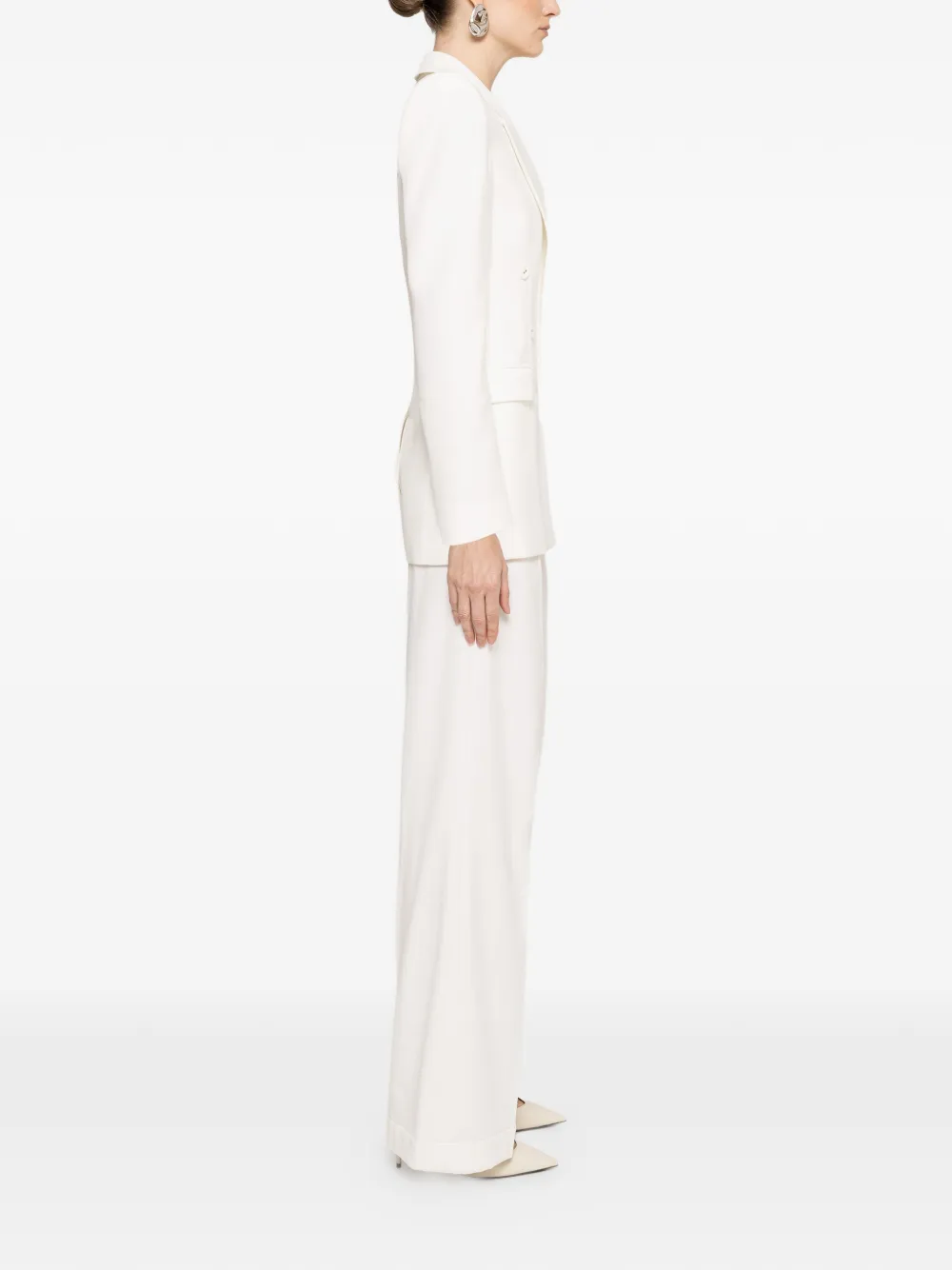  Nissa Double-breasted Blazer - White 
