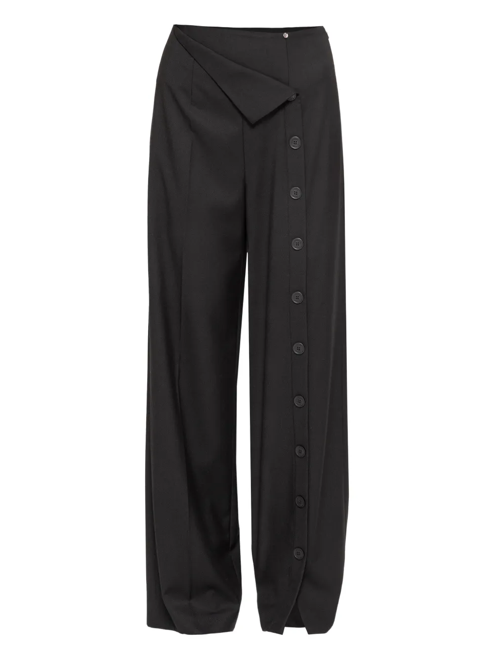 NISSA button-detail trousers - Nero