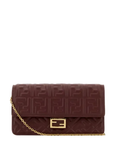 FENDI small baguette embossed shoulder bag