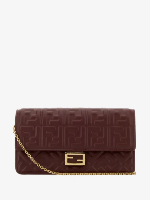 FENDI small baguette embossed shoulder bag
