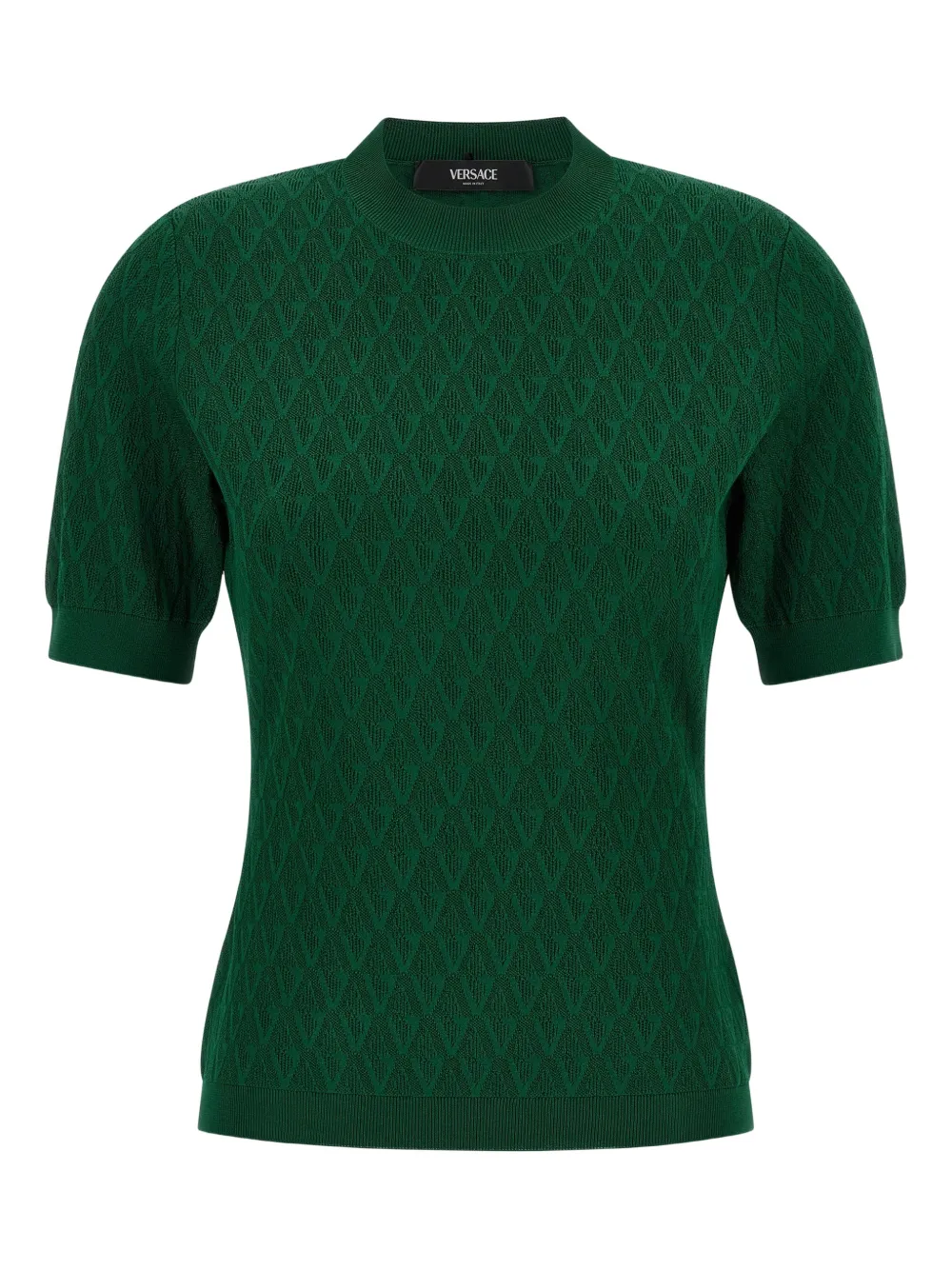 Versace jacquard short-sleeve sweater - Verde