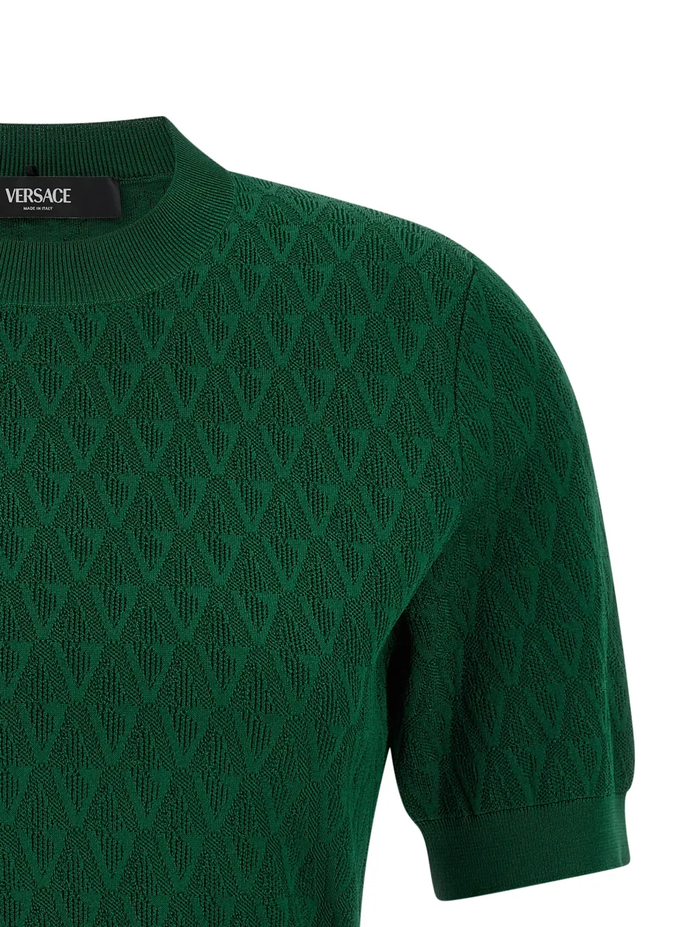 jacquard short-sleeve sweater