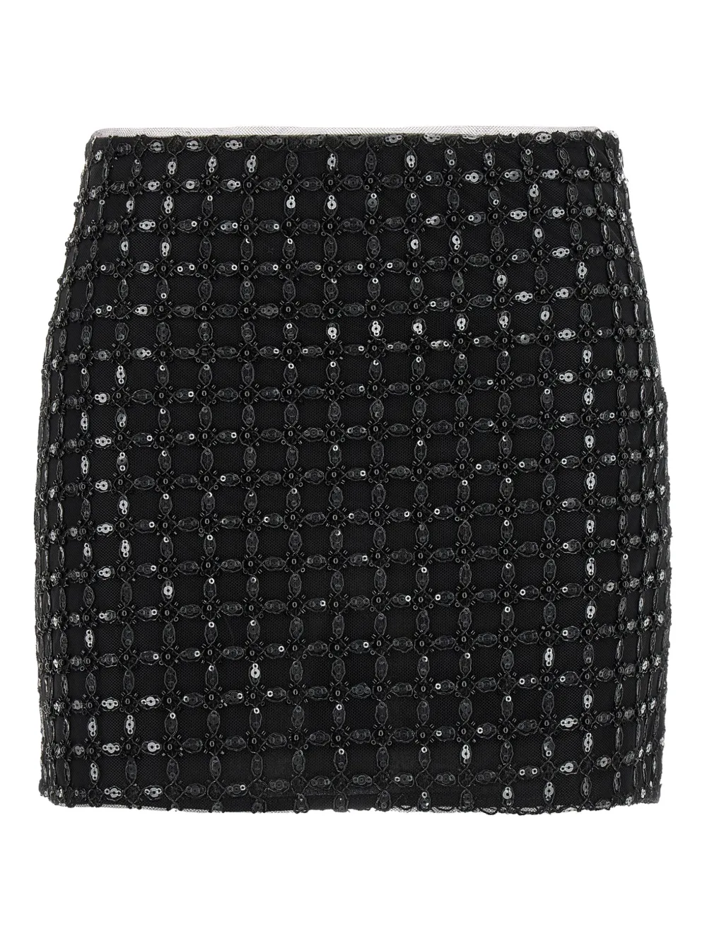 ROTATE BIRGER CHRISTENSEN sequin-embroidered mini skirt - Nero
