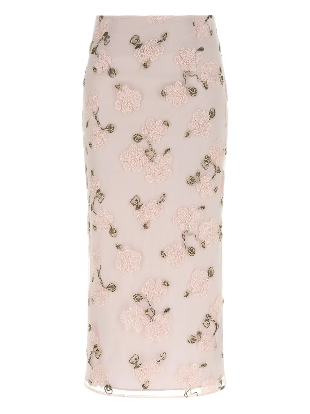 ROTATE BIRGER CHRISTENSEN beaded floral pencil skirt - Rosa