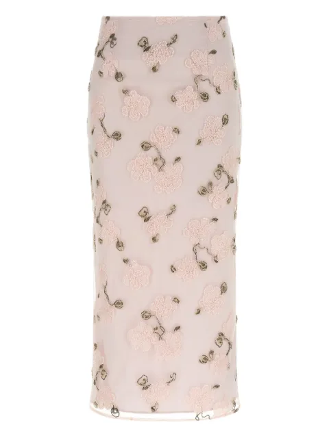 ROTATE BIRGER CHRISTENSEN beaded floral pencil skirt