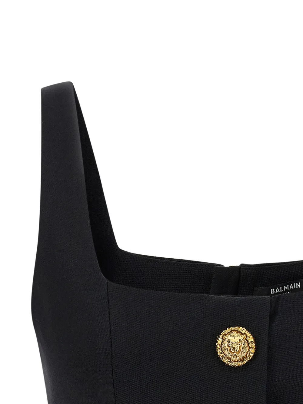Balmain Cropped top met knoopsluiting Zwart