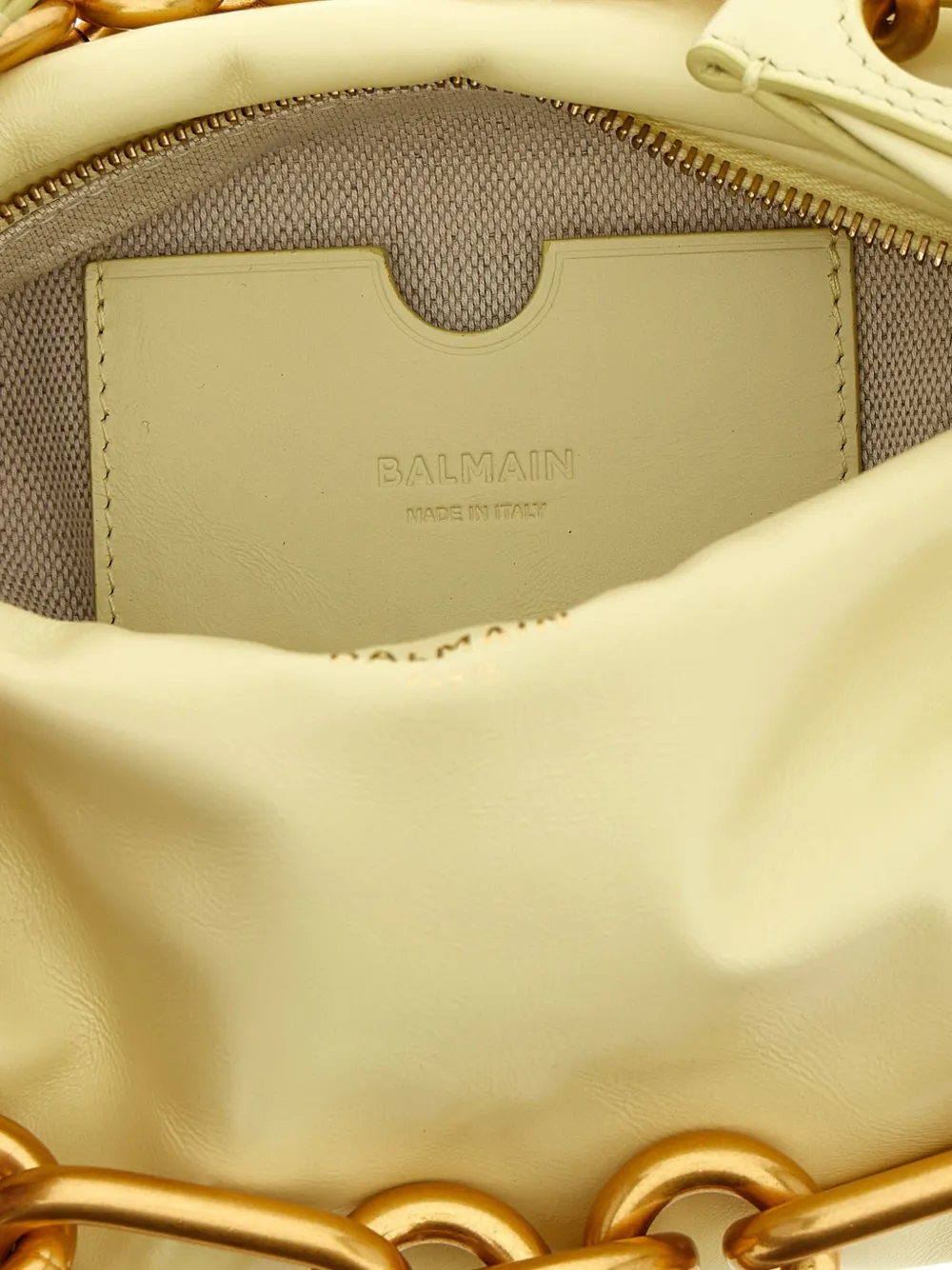 Balmain Sync leren mini-shopper met ketting Geel