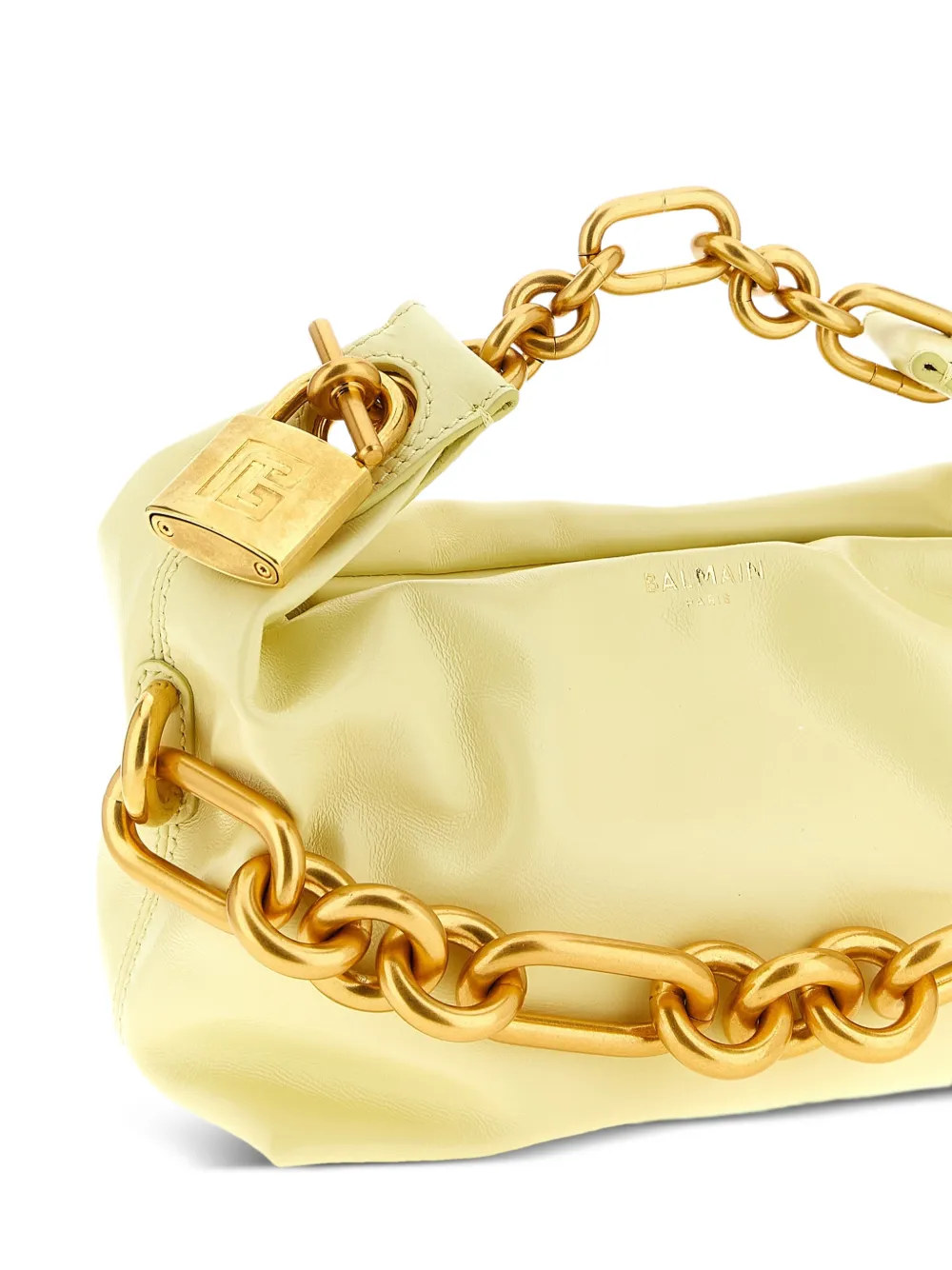 Balmain Sync leren mini-shopper met ketting Geel