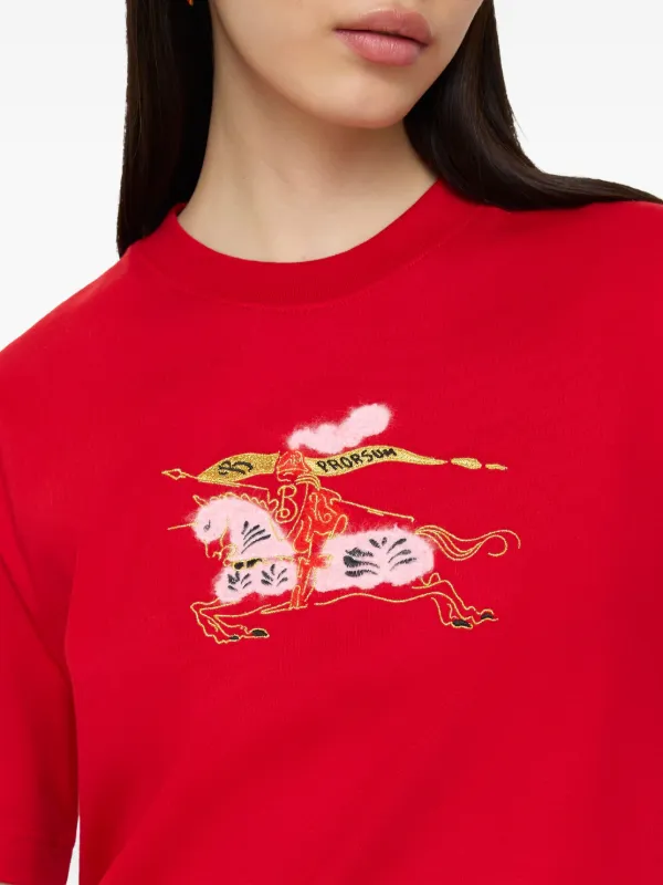 Burberry EKD Cotton T-shirt | Red | FARFETCH