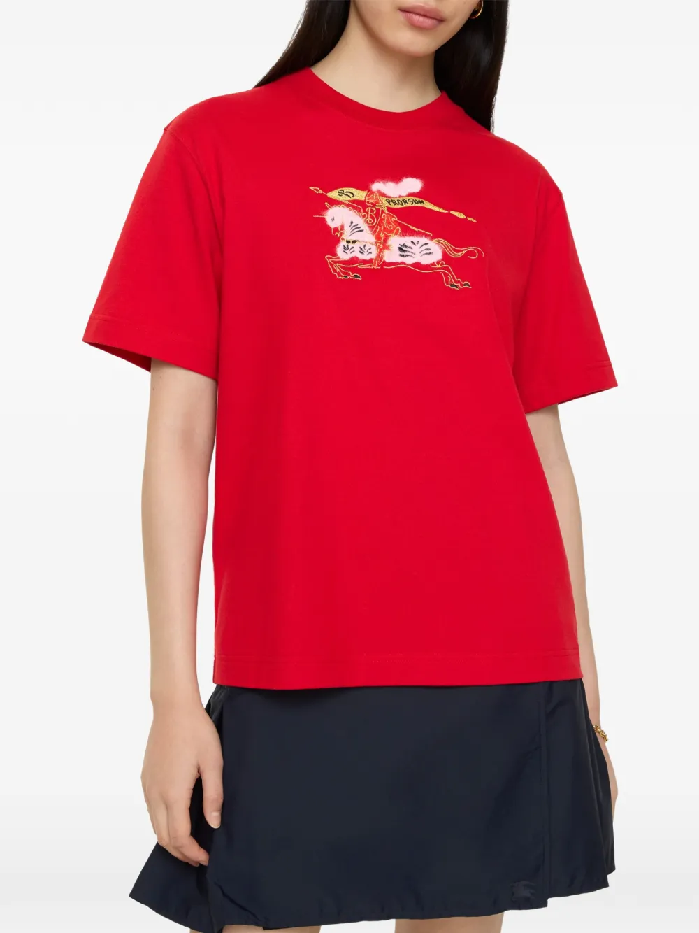 Burberry EKD katoenen T-shirt Rood
