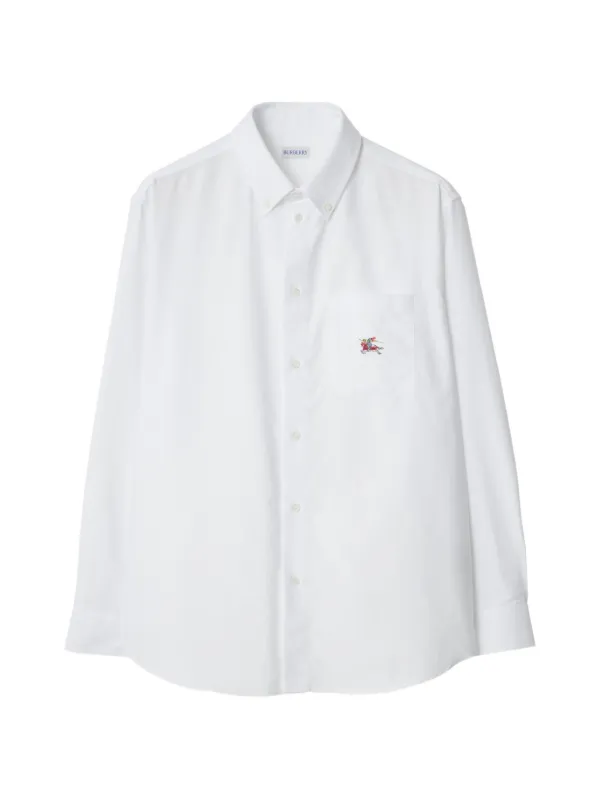 Burberry Ekd Button-down Men Shirt - White Burberry Ekd Button-down Men Shirt - White