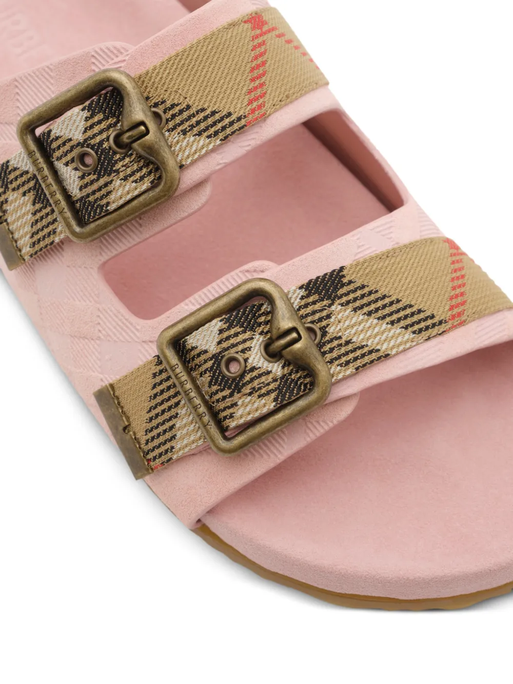 Burberry Urchin geruite sandalen met gesp Roze