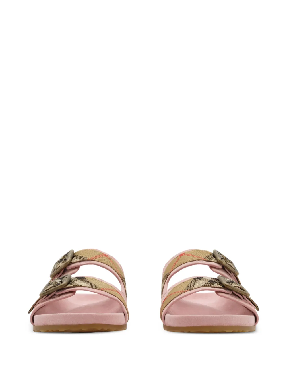 Burberry Urchin geruite sandalen met gesp Roze