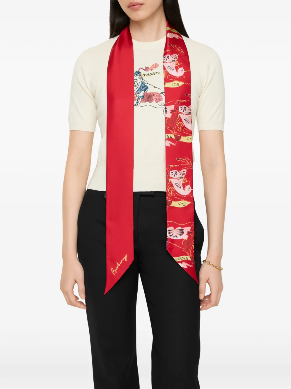 Burberry Zijden sjaal Rood