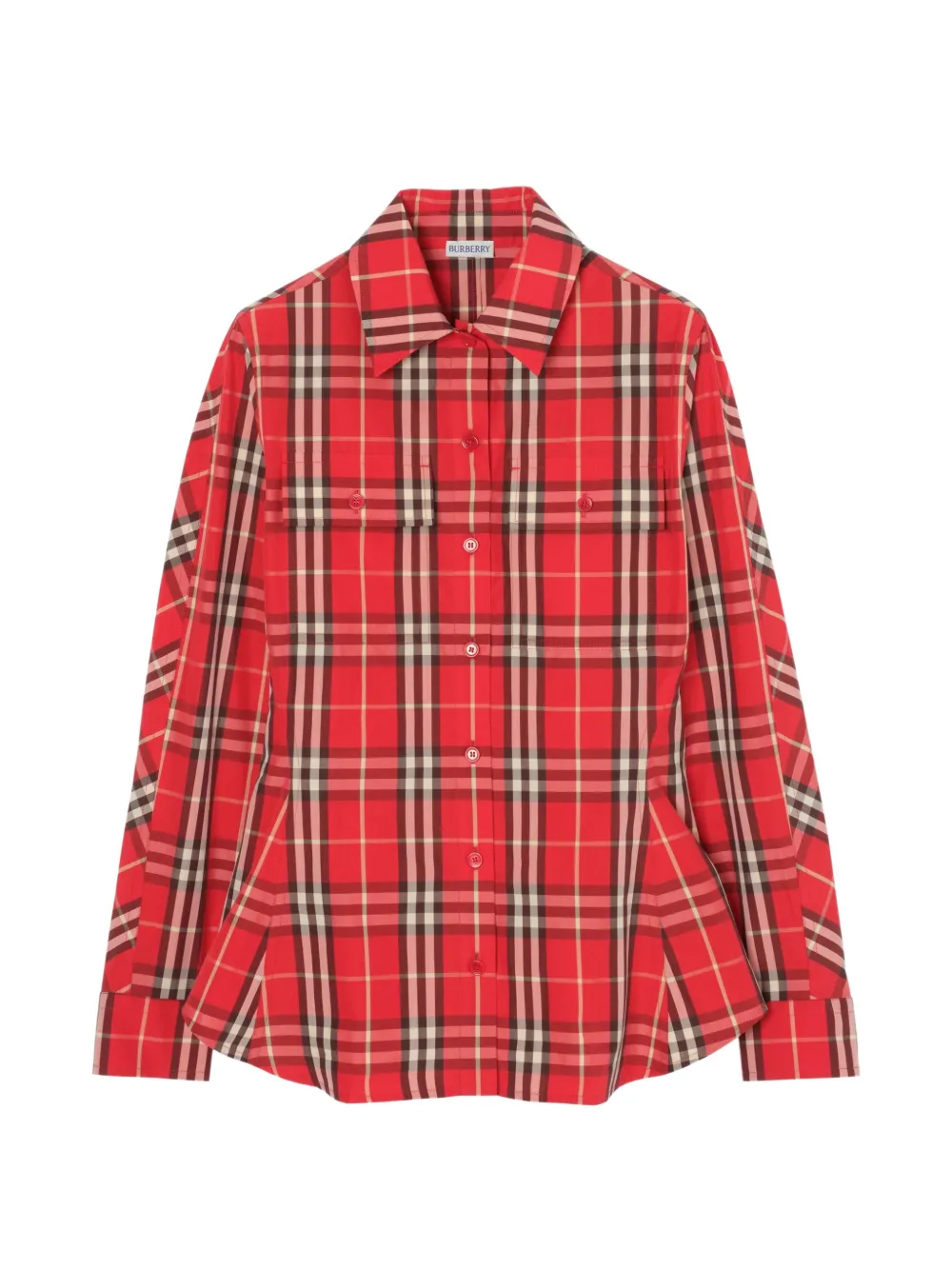 Burberry Check Slim Shirt In Red