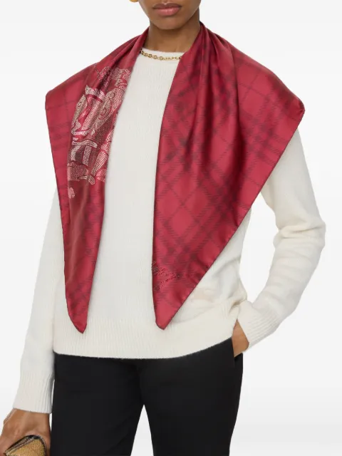 Burberry checked silk scarf