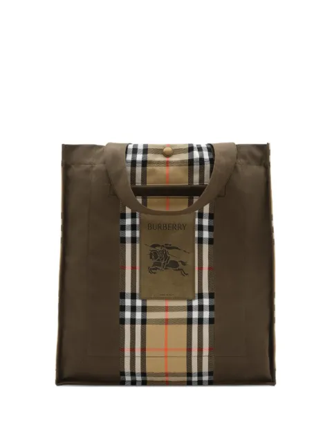 Burberry check panel tote bag