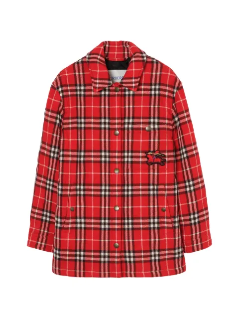 Burberry check appliquéd wool jacket