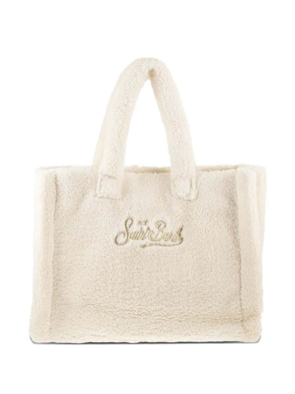 Mc2 Saint Barth Vanity Teddy Sherpa Tote Bag In Neutral