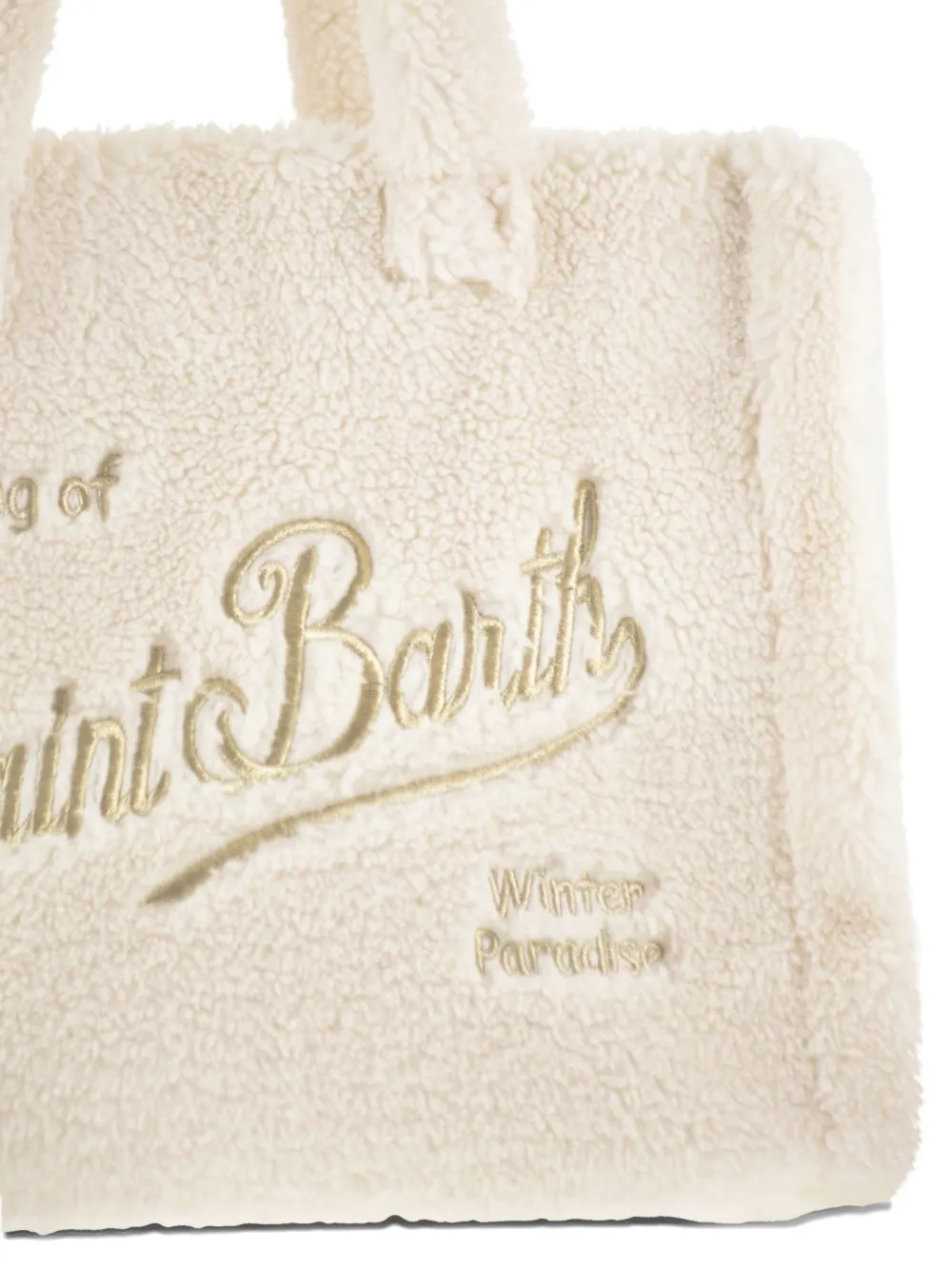Mc2 Saint Barth Vanity Teddy Sherpa Tote Bag In Neutral