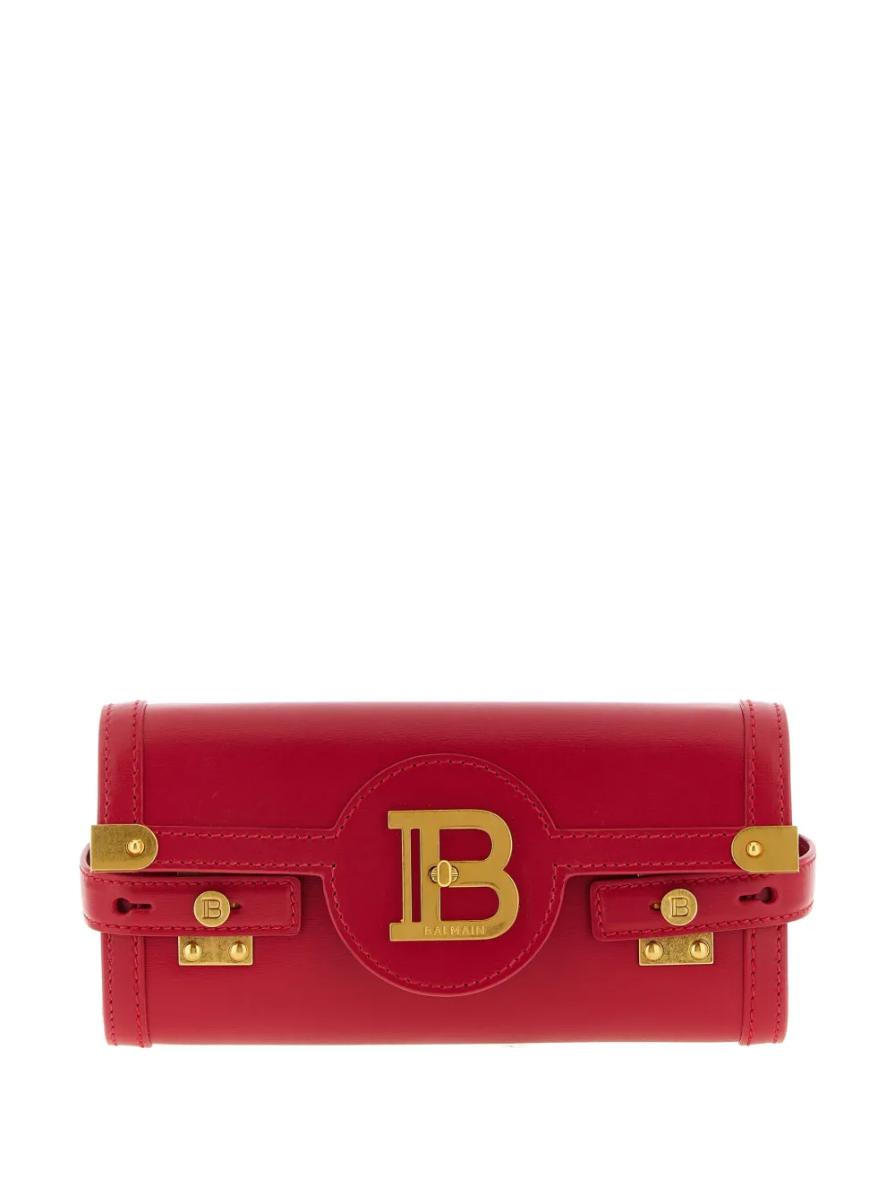 Balmain B-Buzz logo-plaque clutch - Rosso