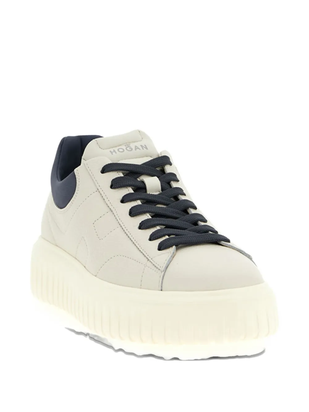 Hogan H-Stripes leather sneakers Beige