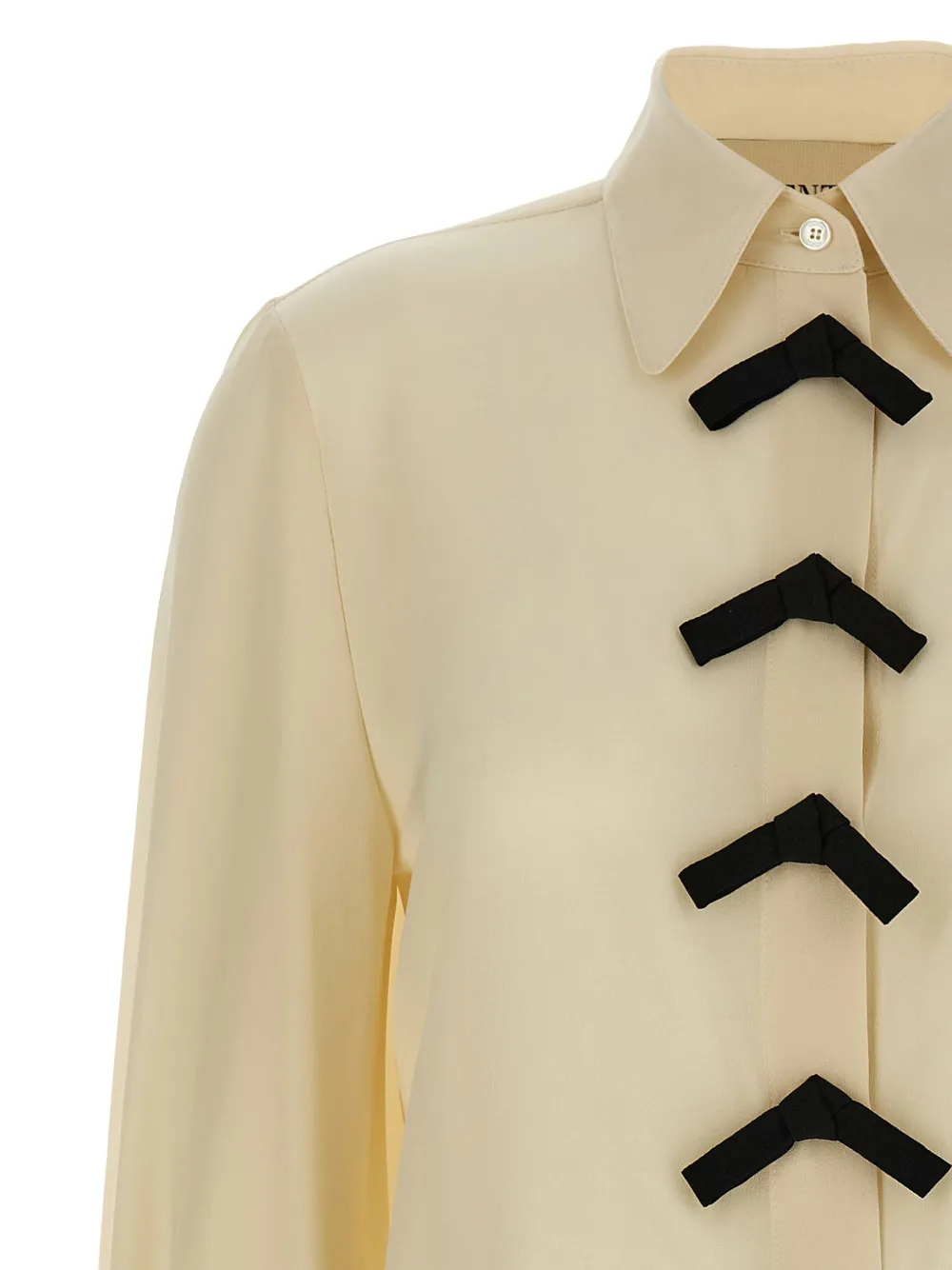 Valentino Garavani Blouse met strikdetail en knoopsluiting Beige