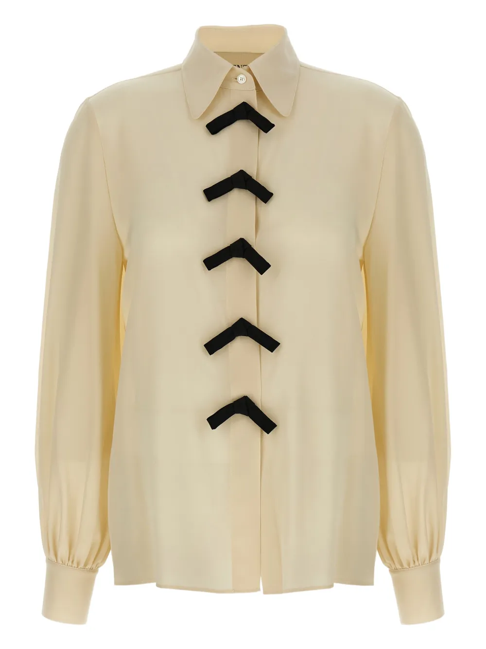 Valentino Garavani bow-detail button-fastening shirt - Toni neutri