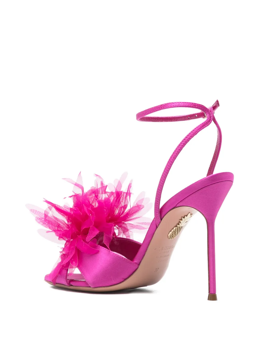 Aquazzura Poème feather-detail sandals Roze