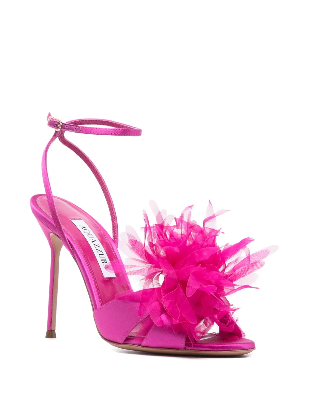 Aquazzura Poème feather-detail sandals Roze