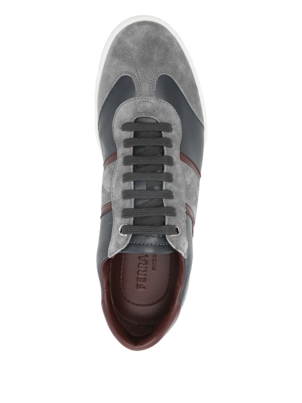 Ferragamo Achille 1 striped low-top sneakers Grijs