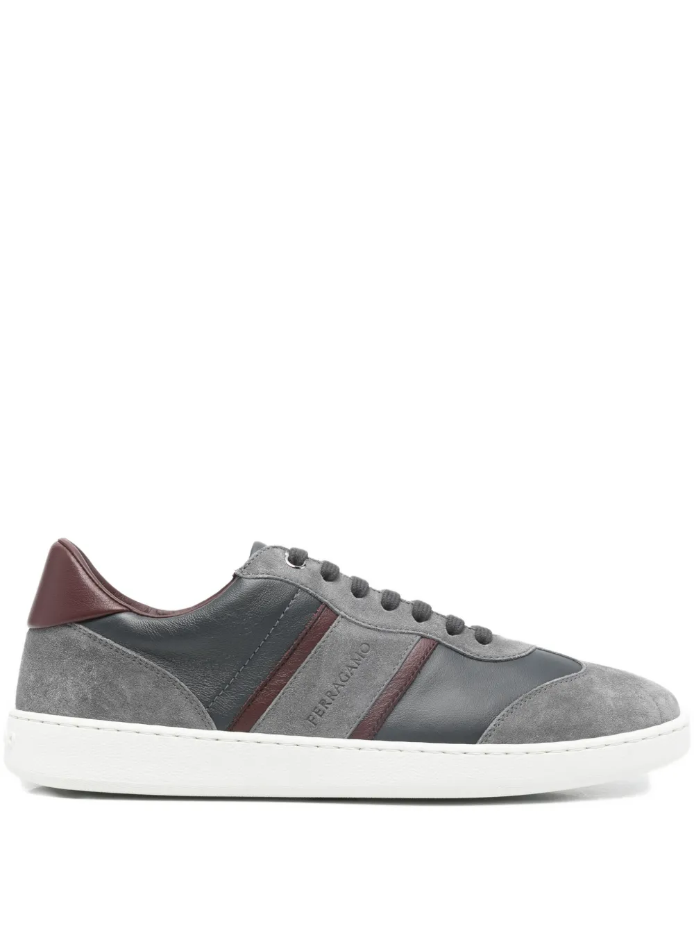Ferragamo striped achille 1 sneakers - Grey