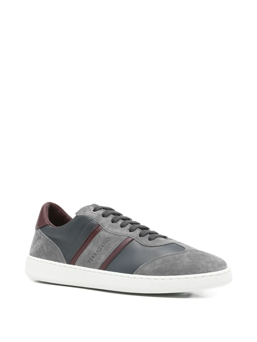 Ferragamo Achille 1 striped low-top sneakers Grijs