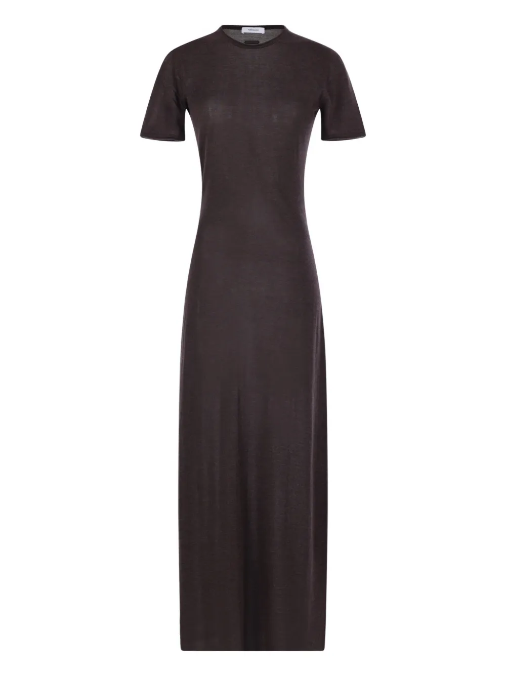 Ferragamo crew-neck short-sleeve maxi dress - Marrone
