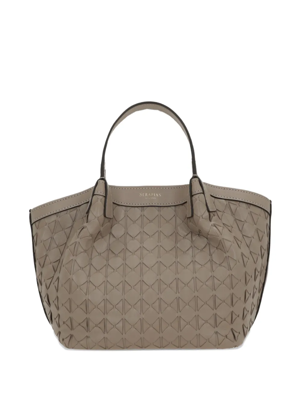 Serapian mini Secret woven tote bag - Toni neutri