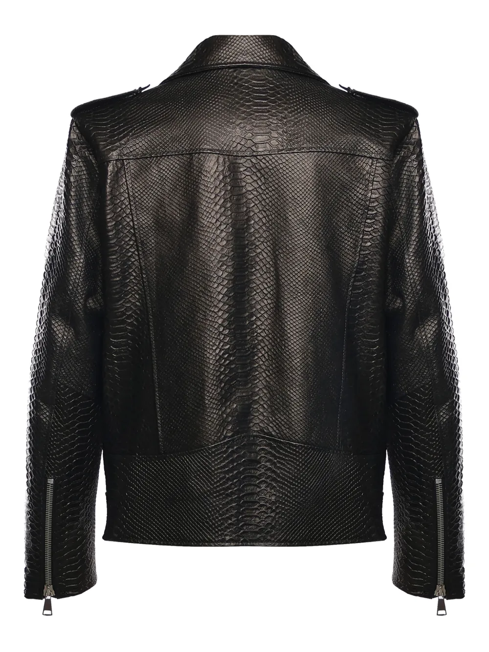 Giuliano Galiano ziped leather jacket - Nero