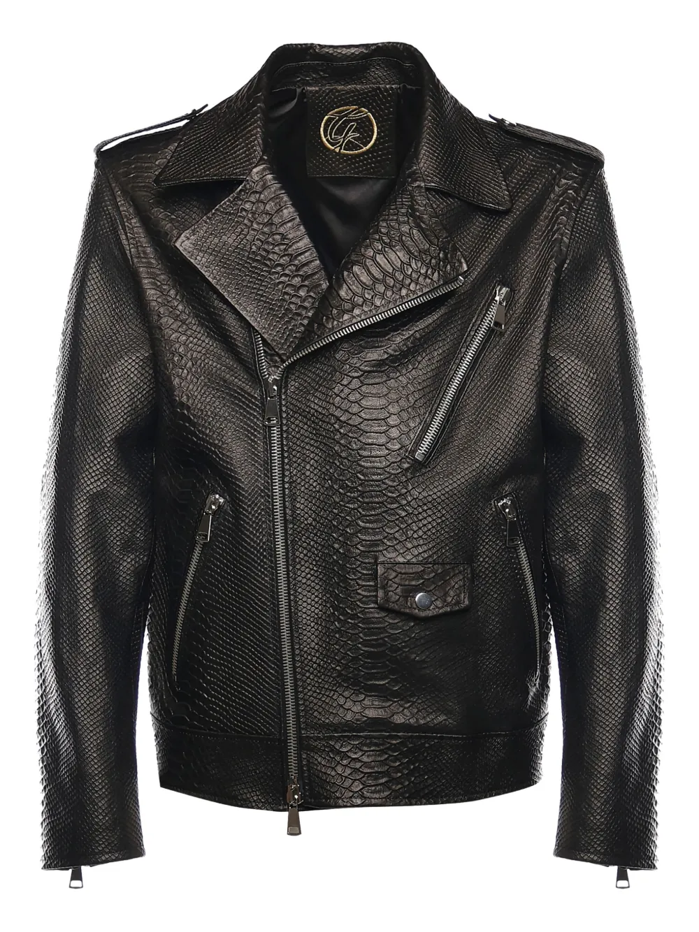 Giuliano Galiano ziped leather jacket - Nero