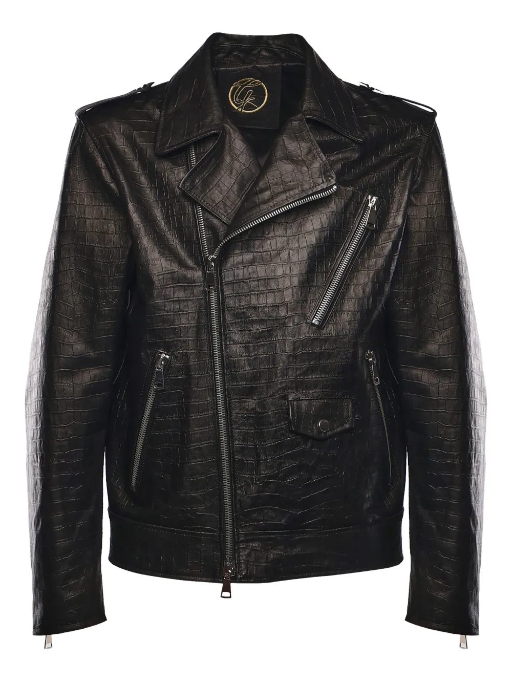 Giuliano Galiano zipped leather jacket - Nero