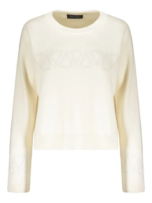Herno Crew-neck Cropped Sweater in Neutrals