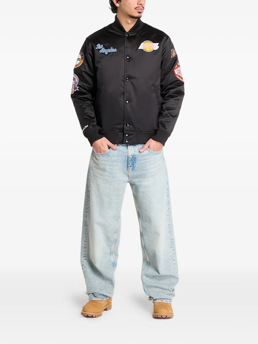 Mitchell & Ness NBA Blackout Heavyweight buttoned jacket | Bomber Jackets | Image 2