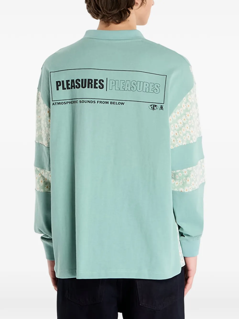 Pleasures Sweater met bloemenprint en V-hals Groen