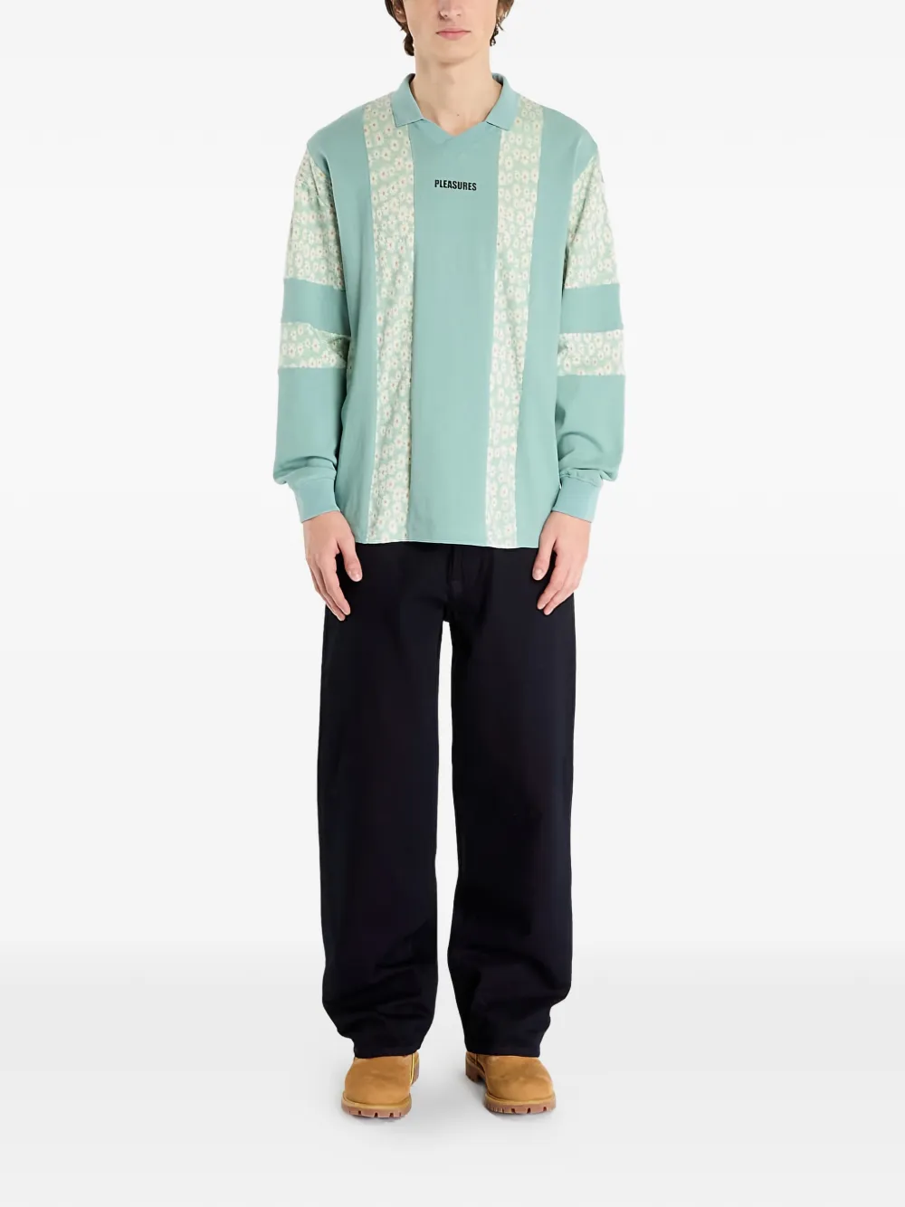 Pleasures floral V-neck sweatshirt - Groen