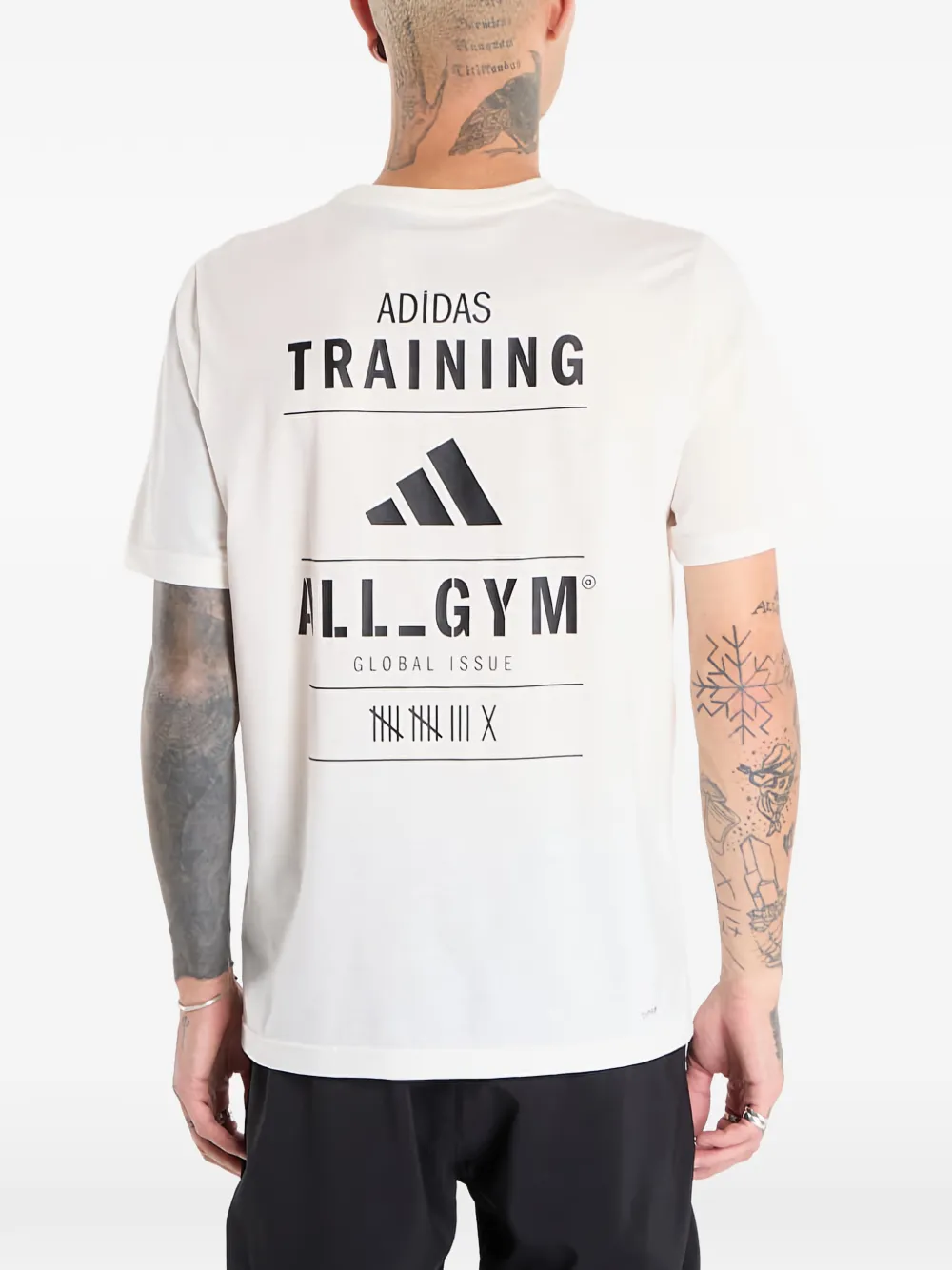 adidas Training All_Gym T-shirt met grafische print Beige