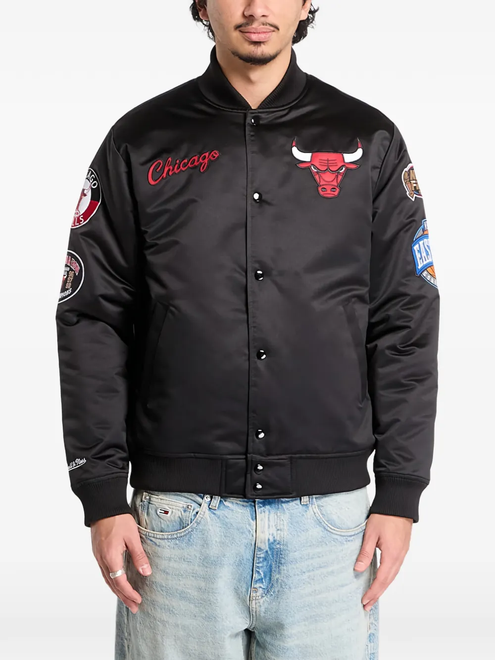 Mitchell & Ness x Chicago Bulls NBA Blackout bomber jacket - Nero