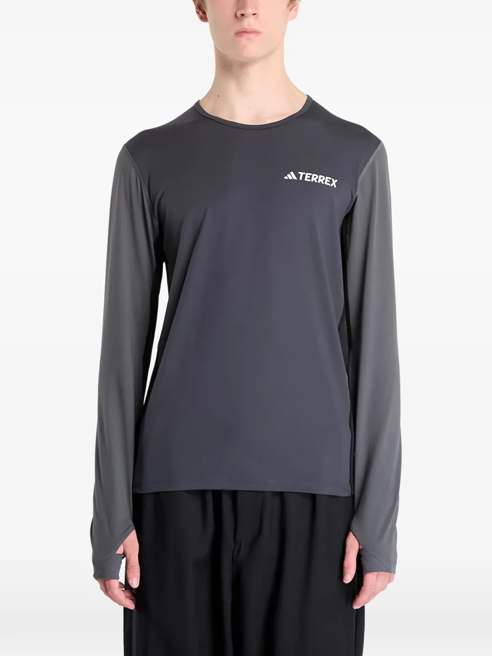 adidas long-sleeve base layer T-shirt | Grey | Image 1