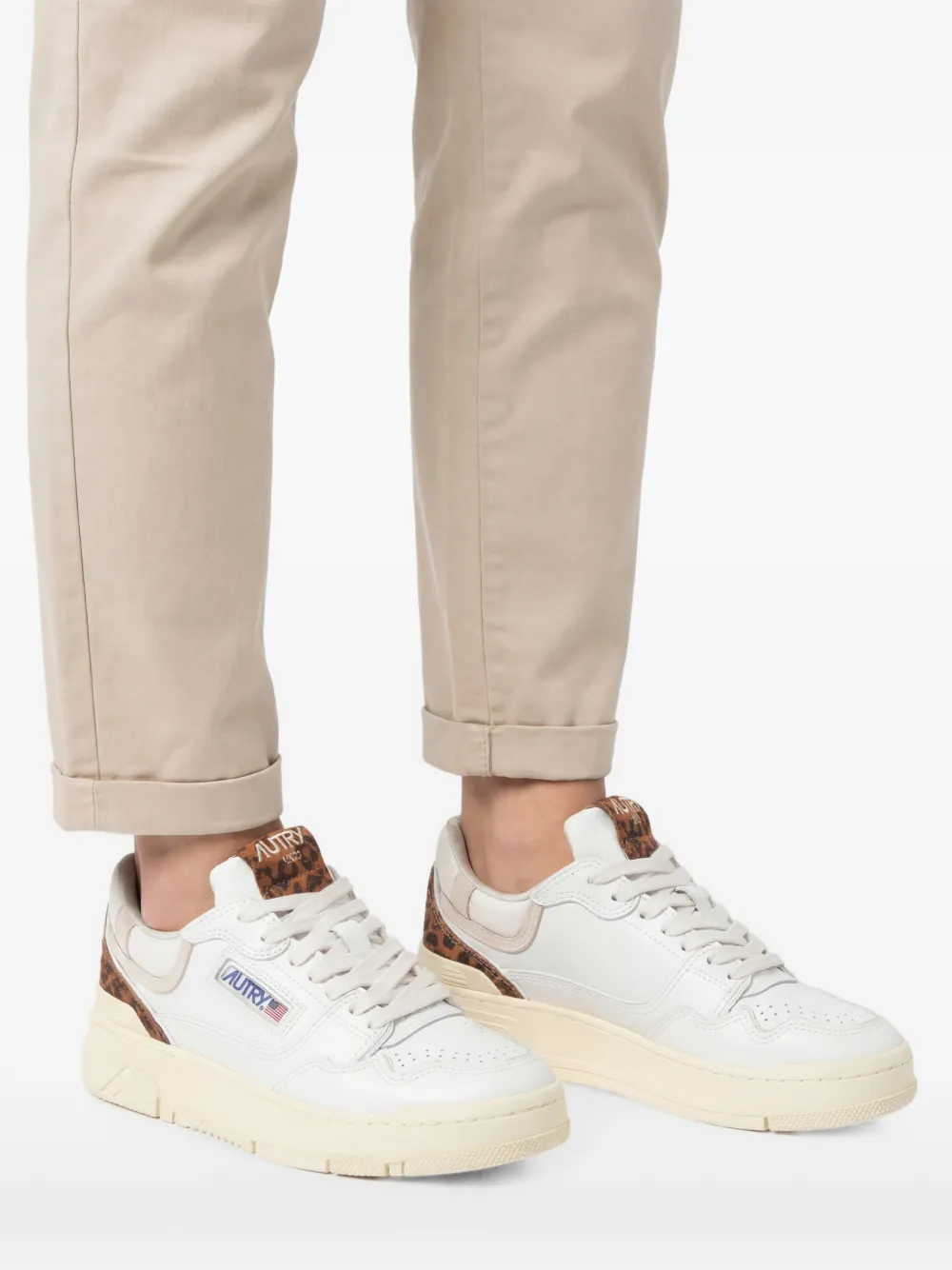 Autry CLC sneakers met luipaardprint Wit