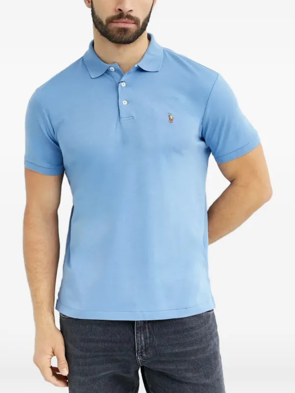 Polo Ralph Lauren logo-embroidered Polo Shirt | Blue | FARFETCH RO